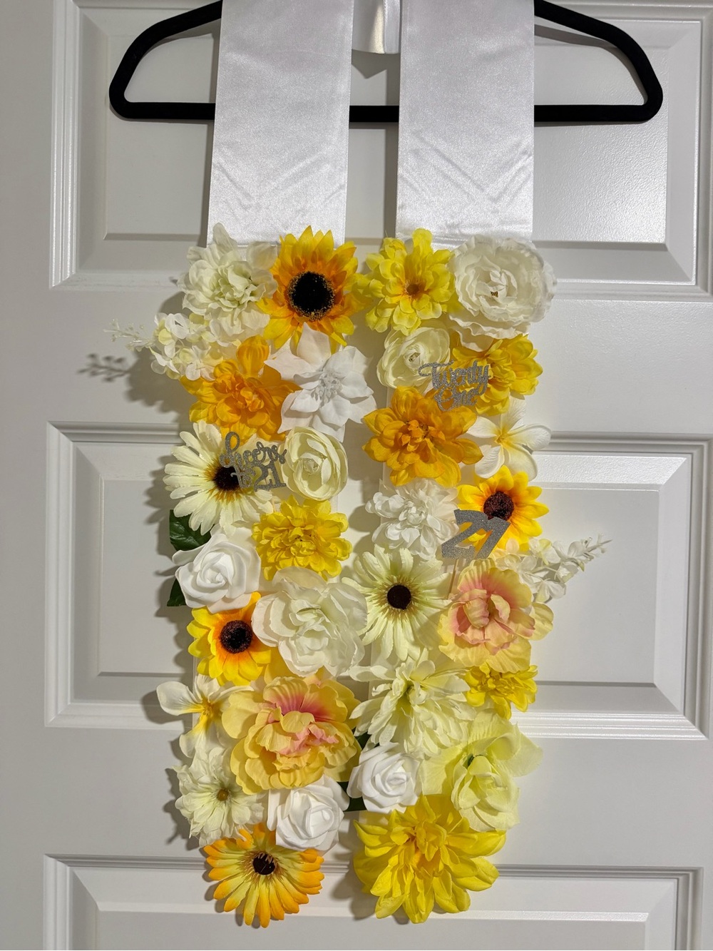 21st Birthday floral sash/ floral sash/lei